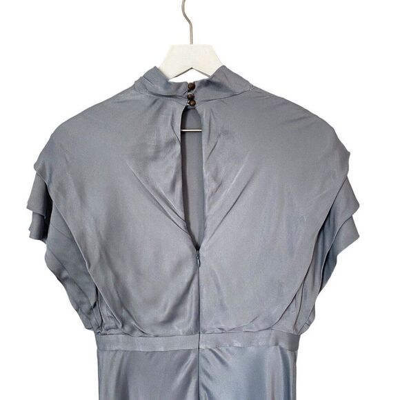 NEW Anthropologie "Madeleine Midi Dress Wedgewood High Neck Layered Sleeves sz 4 - Picture 8 of 13